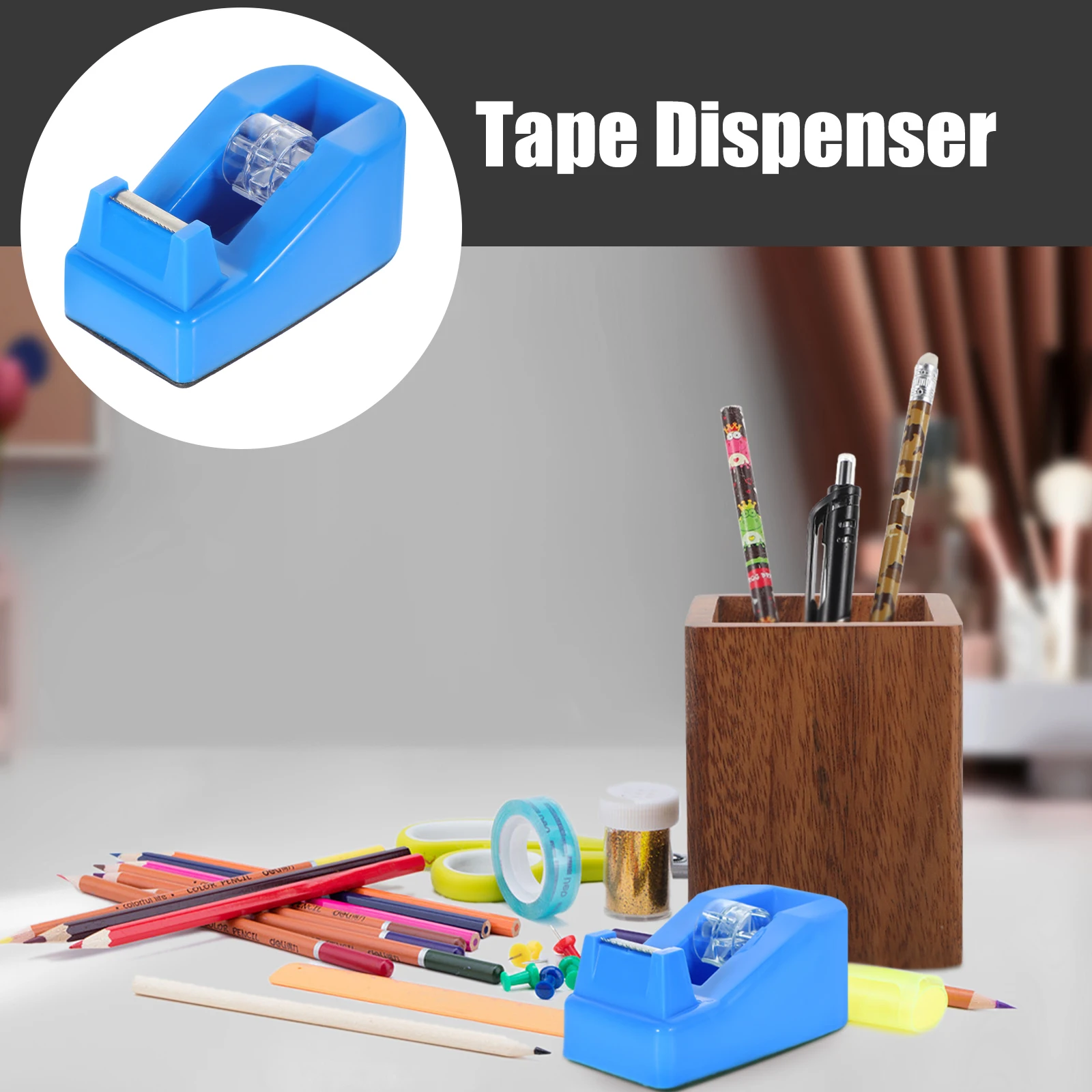 

1Pc Transparent Tape Dispenser Small Size Tape Cutter Efficient Holder Red Cute Design for Scrapbooking