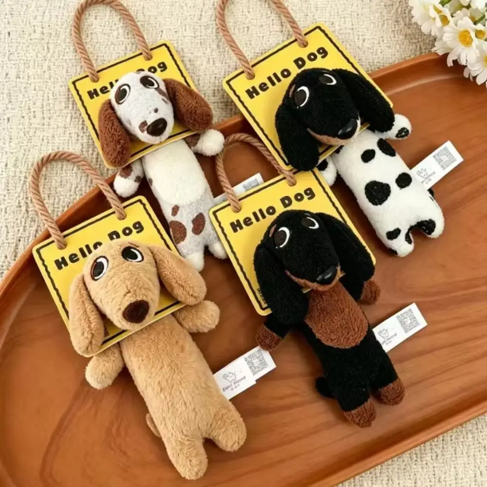 Bag Charm Dachshund Plush Pendant Stuffed Animal Pet Lovers Sausage Dog Keychain Jewelry Gift Soft Cute Puppy Hanging Kids