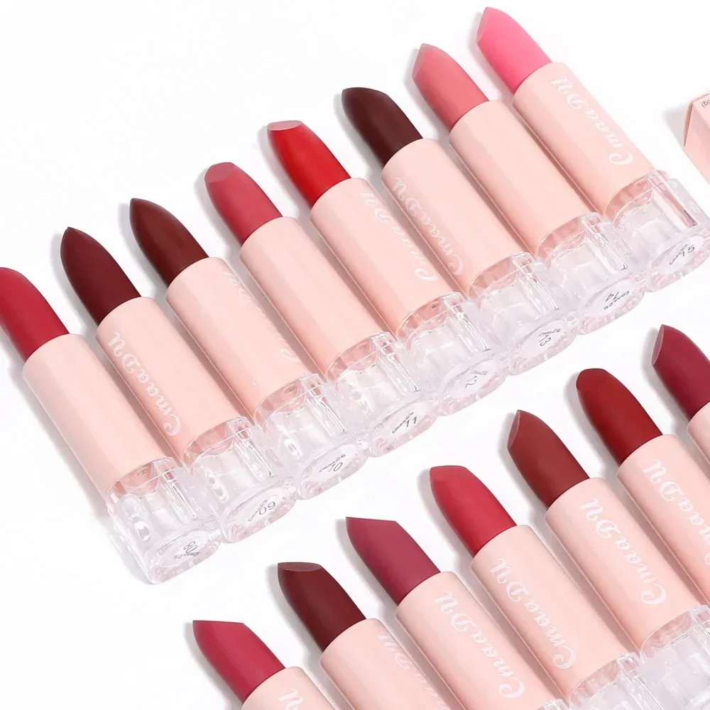 15 สี Matte Nude ลิปสติก Waterproof Long Lasting Non-stick Cup Moisturizing เครื่องสําอางเกาหลีแต่งหน้าสําหรับของขวัญสตรี