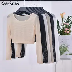 Long Sleeve T-shirts Women S-3XL Basic Ulzzang Trendy Leisure All-match Daily Student New Classic Hot Sale Female See-through