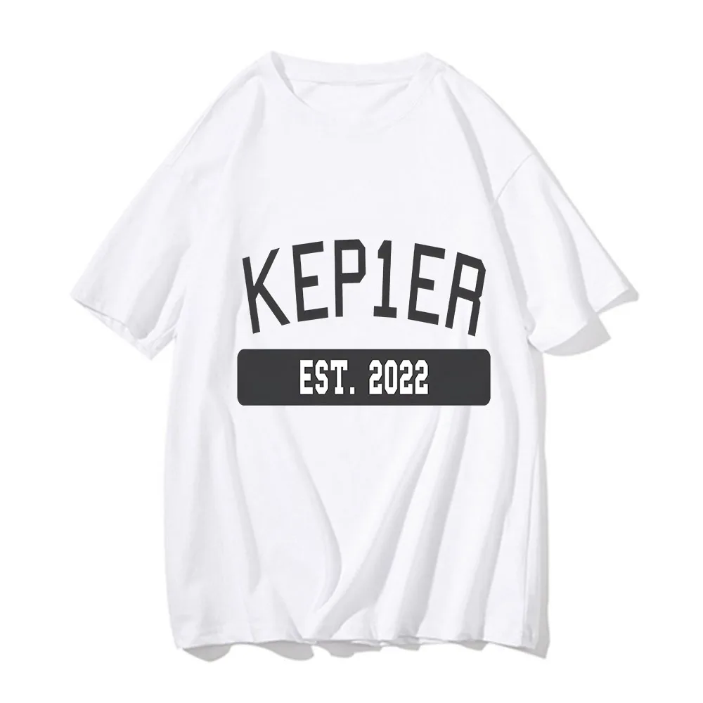 Kep1er Hip Hop Tshirt Graphic Print Men Women Cotton Tops Harajuku Unisex Oversized Short Sleeve T-Shirts Fashionable Streetwear