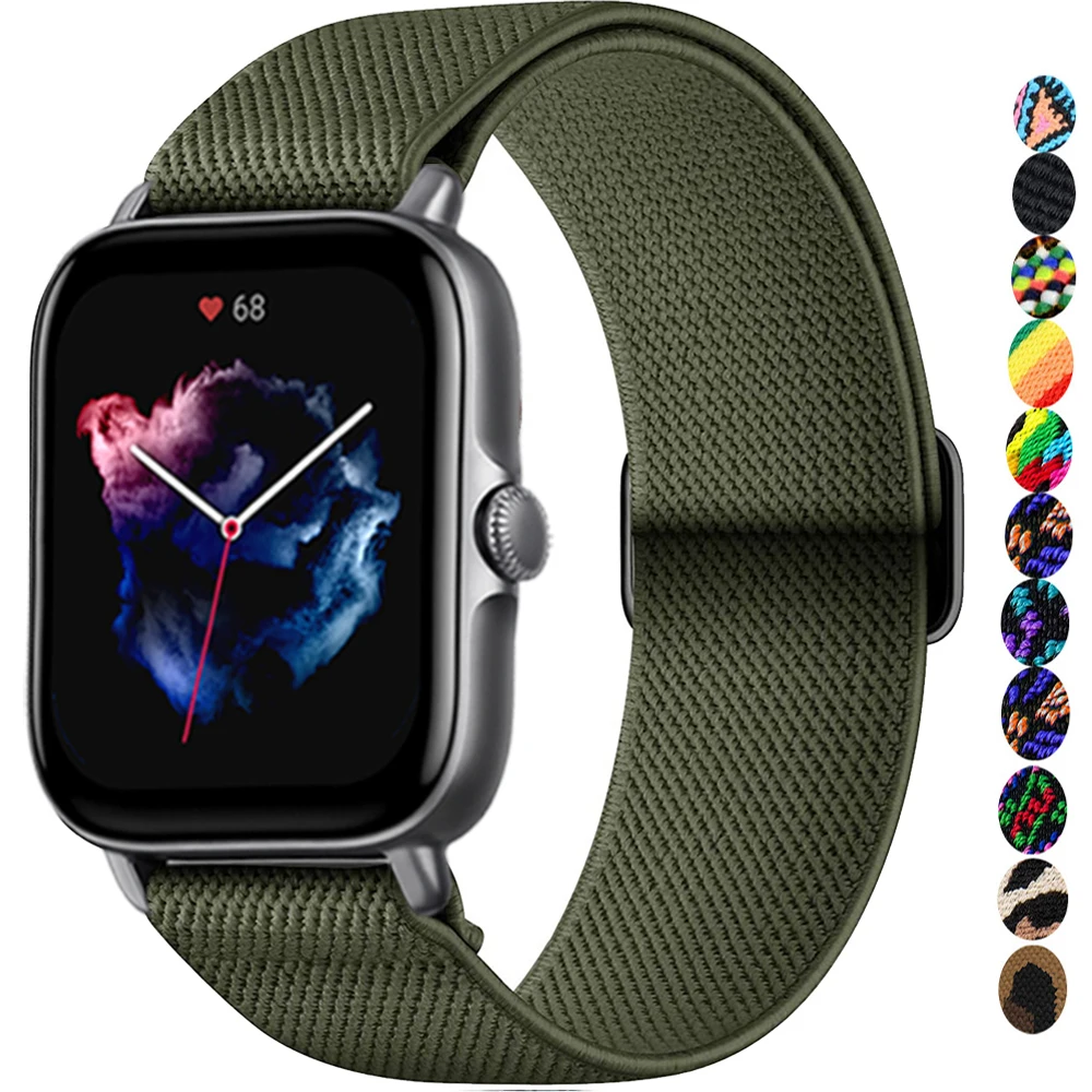 

Ремешок для часов 20/22 мм для Amazfit GTS/2/2e/GTS2 Mini/GTR 3 Pro 42 мм/47 мм/GTR2/2e/stratos 2/3, спортивный браслет-петля, ремешок Amazfit bip