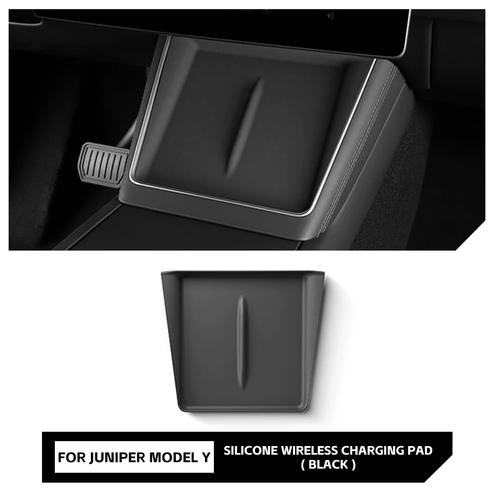 

Scratch-Resistant Wireless Charging Pad For Tesla Model Y Juniper 2025-2026 Center Console Anti-Slip Silicone Mat HD