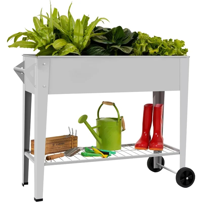 

Elevate Herb Garden Planter Box Outdoor Raised Planter Box with Legs On Wheels for Vegetables Flower Tomato Patio Backyard