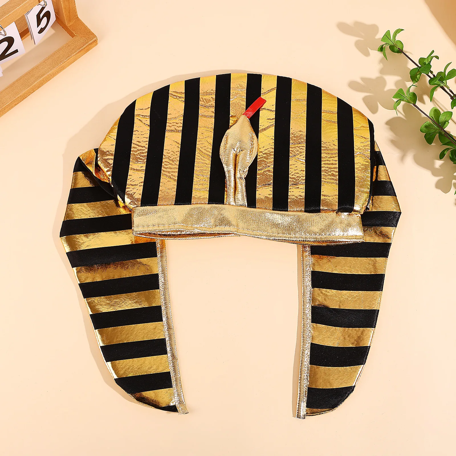 Adorabile cappello da faraone dorato egiziano con design a testa di serpente Accessorio per costume carino Ragazzo Ragazza Prestazioni di Pasqua Masquerade Anime