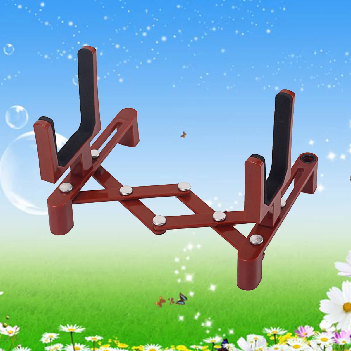 

Foldable Violin Stand Professional Portable Dark Red Durable Lightweight Easy Installation Removal Suitable Musical Instruments