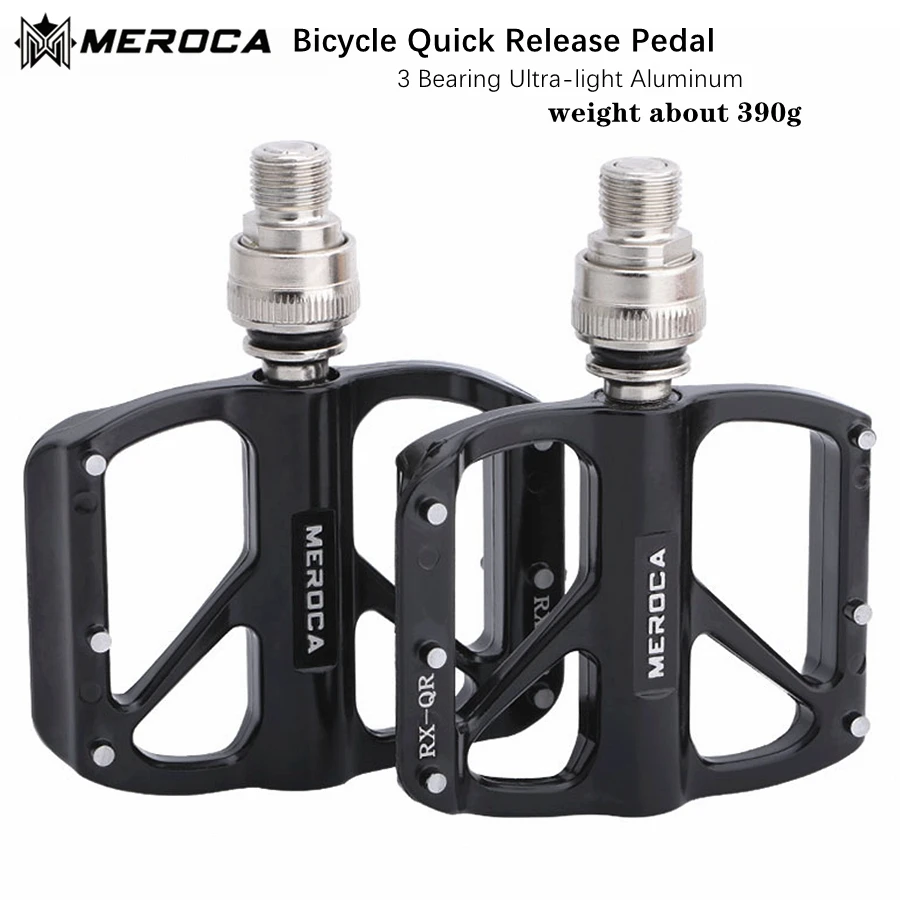 MEROCA Bicycle Quick Release Pedal Seal 3 Bearing Ultra-light Aluminum Alloy MTB Road Bicycle Non-slip For Brompton Bike Pedals