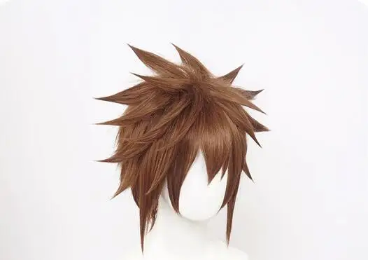 Cosplay Wig Brown Short Synthetic Hair Halloween Costume Wigs + Wig Cap