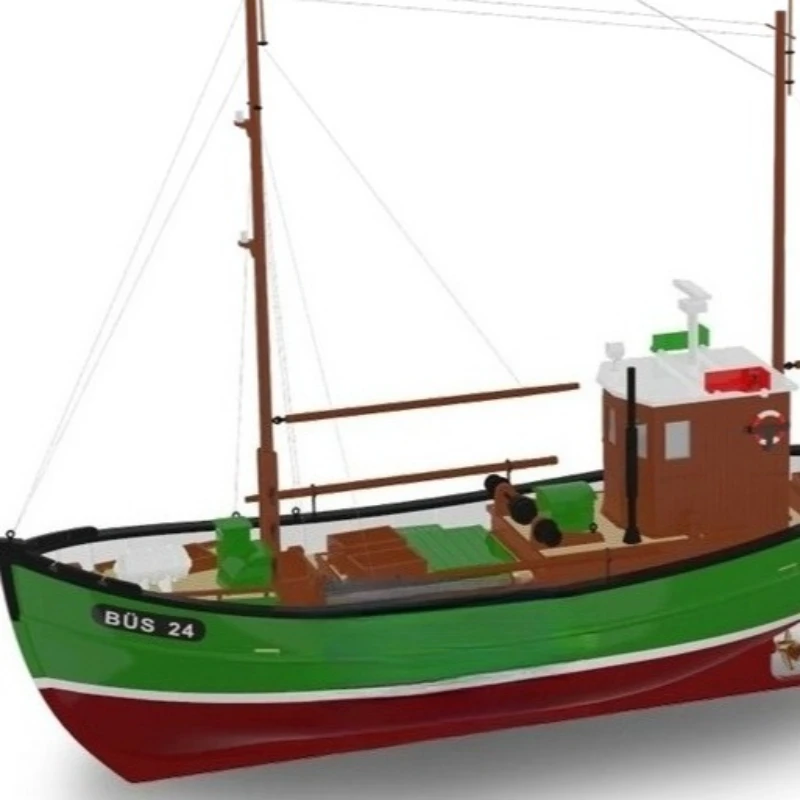 1/50 BUS 24 RC bateau de pêche KIT Version en bois assemblé modèle de bateau ensemble Simulation européenne bateau de pêche modèle de bateau RC dynamique