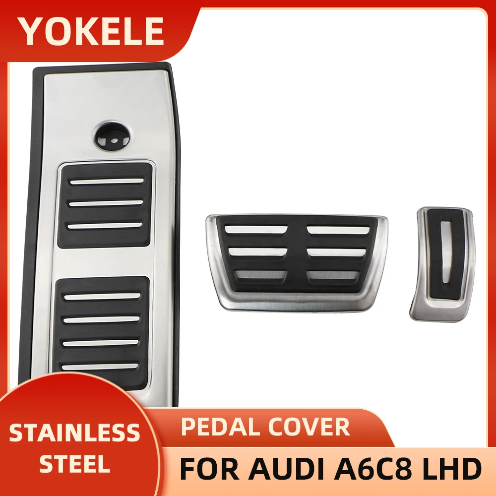 Car Pedals for Audi A6 C8 2018 - 2021 A7 2021 LHD Stainless Steel Gas Brake Pedal Foot Rest Pedal Protection Cover