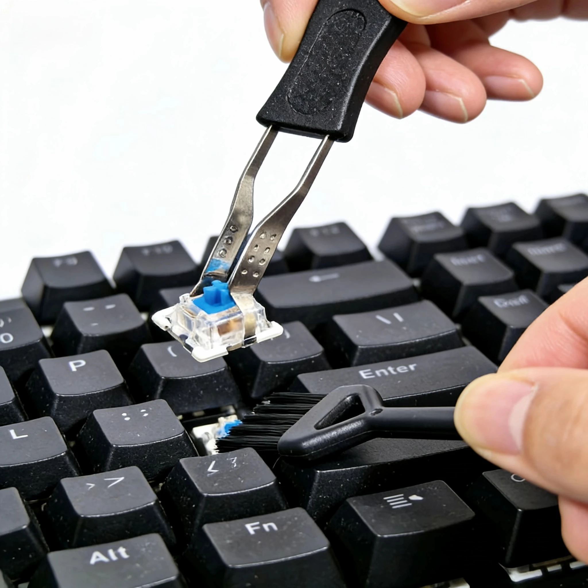 Keyboard Keycap and Switch Disassembly Tool Set + 2-in-1 Mechanical Keyboard Maintenance Tool with Cleaning Brush for Disassembl