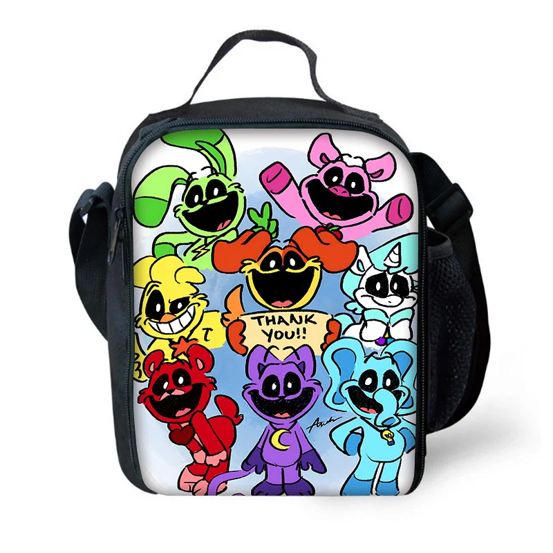 Amine HOT Smiling Critters Child Insulated Large Capacity Bag Boy Girl Student Outdoor Picnic Resuable Thermal Cooler Lunch Box