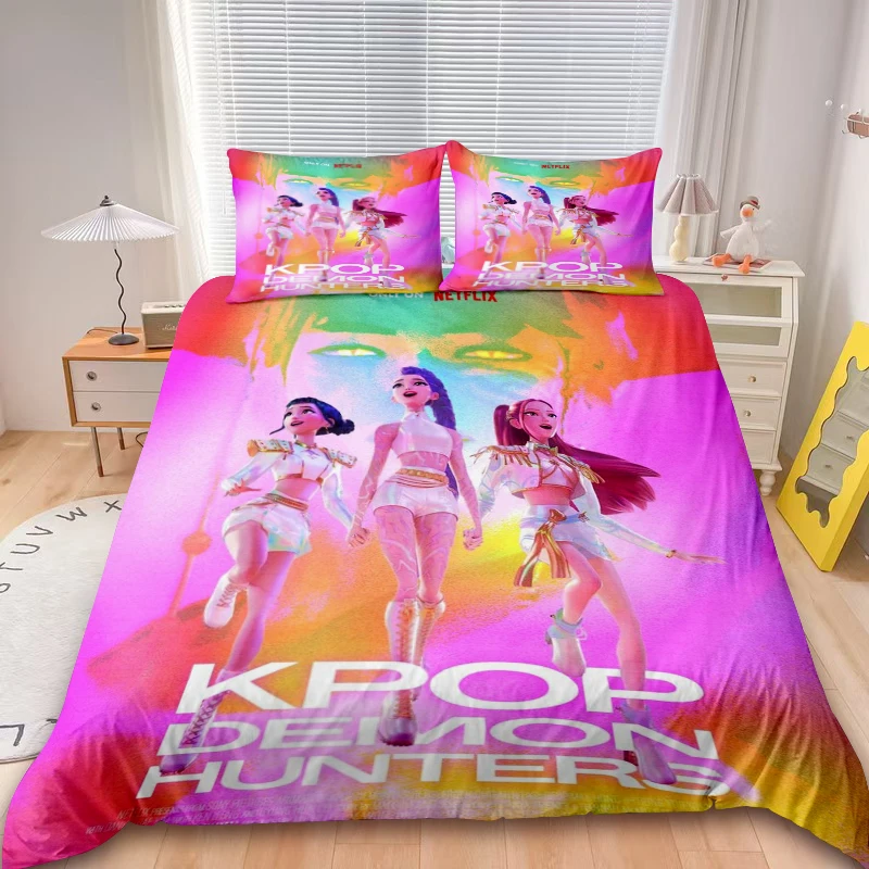 

Kids D-Demon H-Hunters Duvet Cover Set K-pop Bedding Set Comforter Cover Twin King with Pillocase Children Gifts Decor