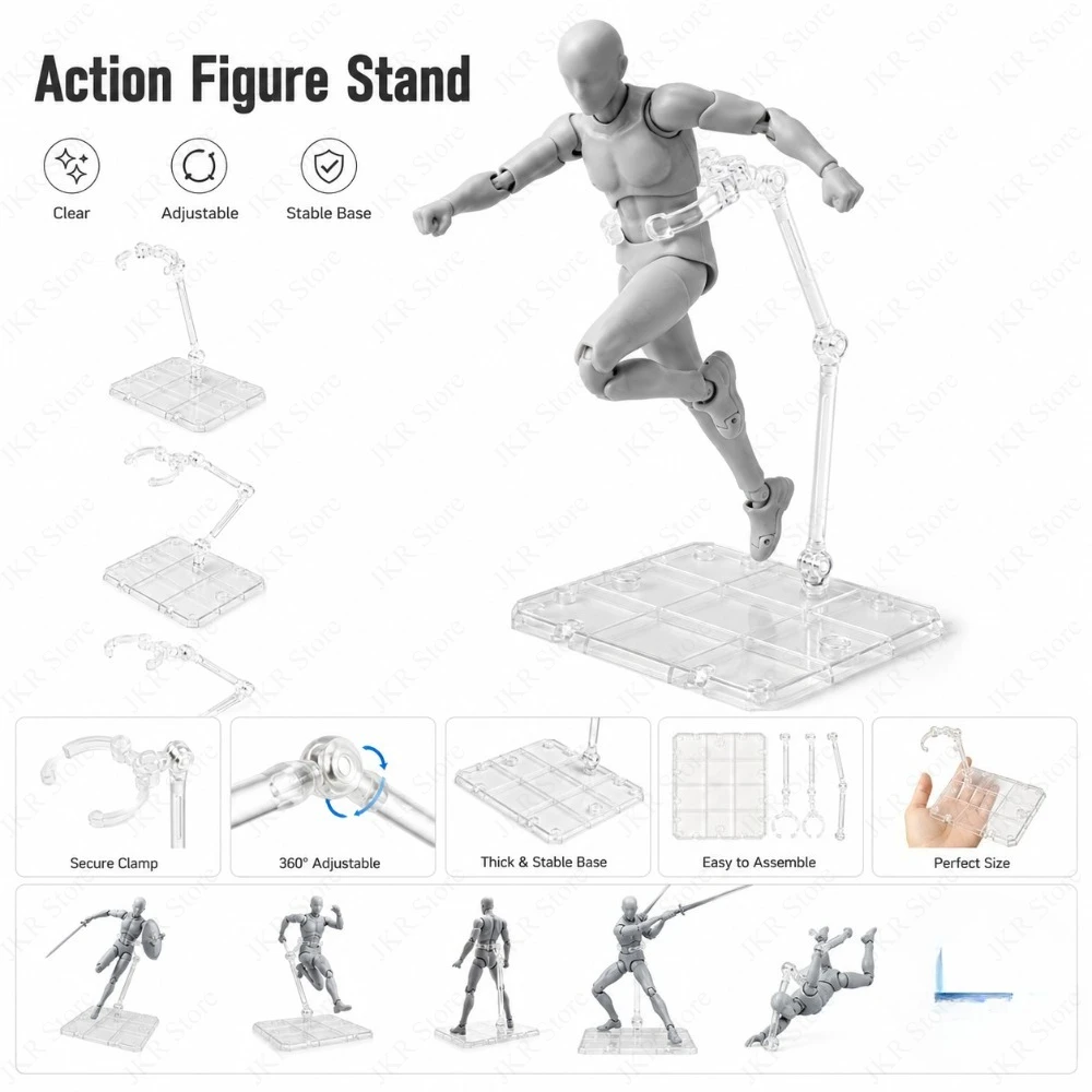 1/3/5/10Pcs Transparent Acrylic Action Figure Stand Detachable Display Base For Toy Doll Desktop Collection Shelf Accessories view 5