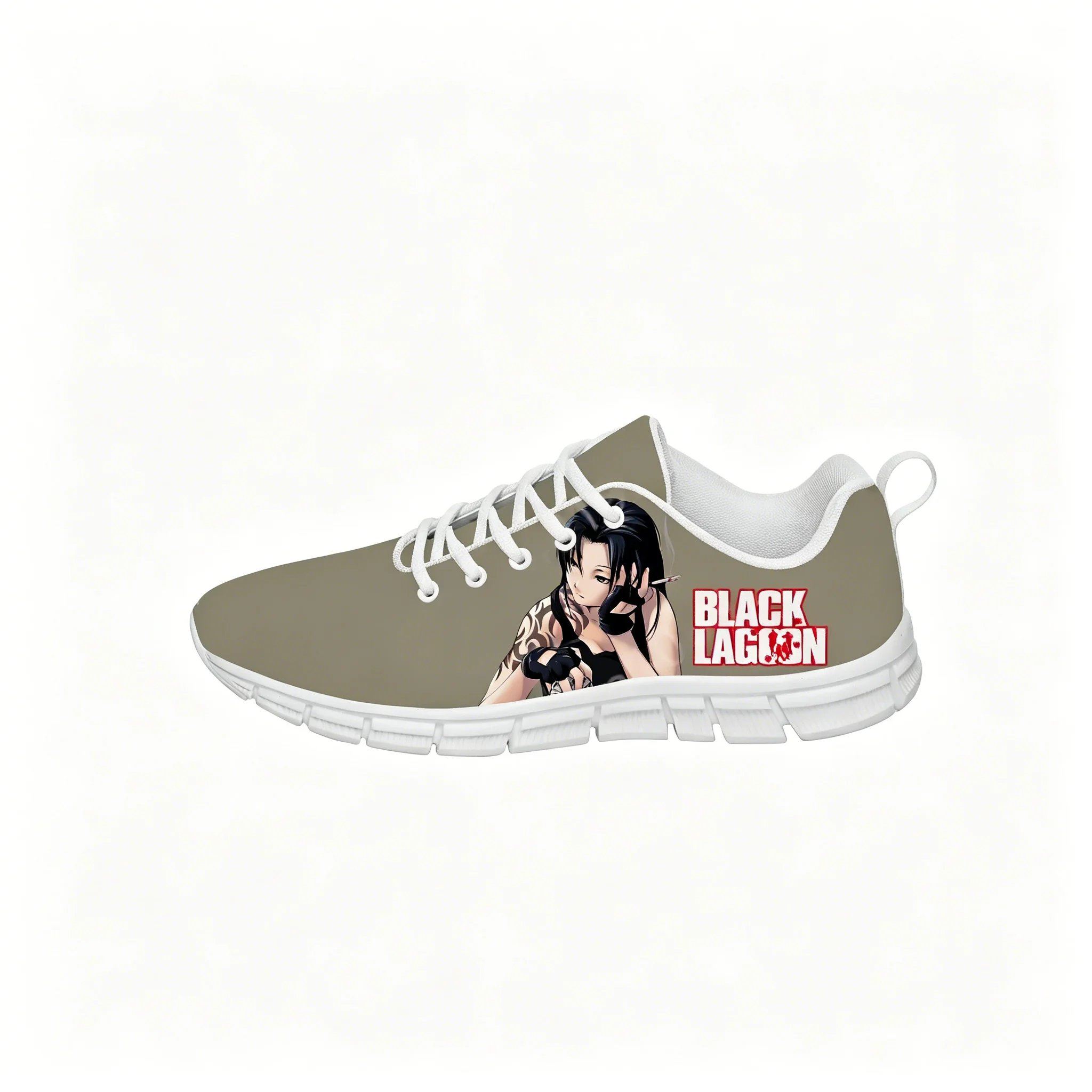 Men'S Shoes Black And White - Tênis esportivos brancos anime black lagoon,