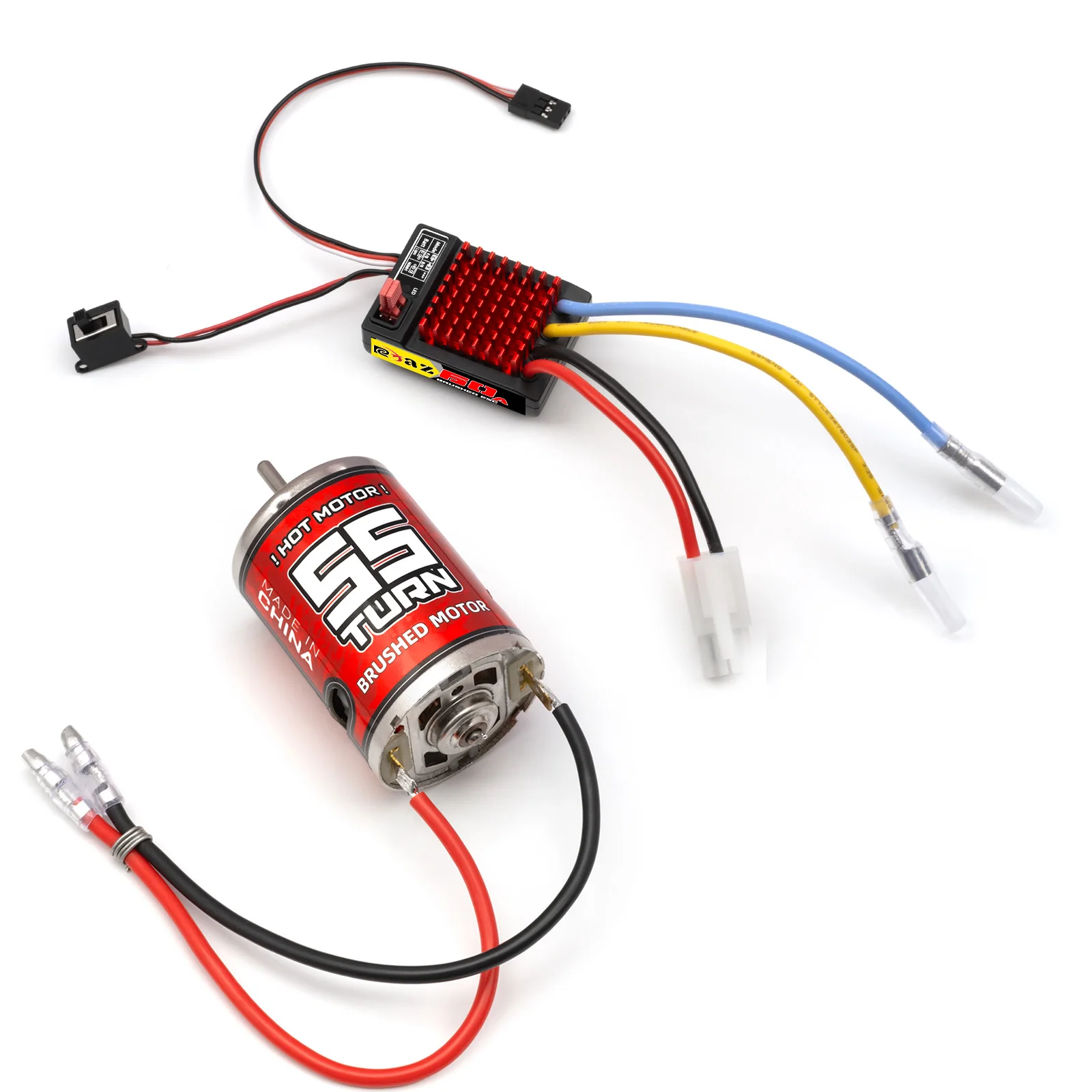 RCXAZ 540 Pro Brushed Motor 12T-75T 60A Waterdichte ESC Snelheidsregelaar Combo voor 1/10 RC Crawler Klim Drift Auto Boot