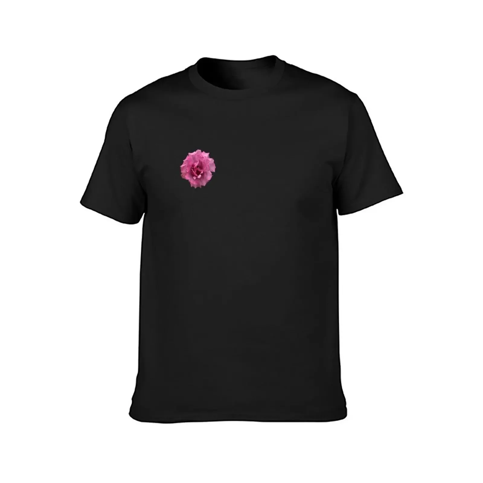 Pink or Purple Speckled Rose on Pale Lilac T-Shirt plus size tops vintage clothes black t-shirts for men