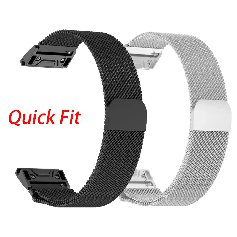 20 مللي متر 22 مللي متر 26 مللي متر المعادن حزام ل Garmin Fenix 7 7S 7X 6 6X برو 5 5X زائد 3 HR المعصم الفرقة سريعة صالح الإصدار المغناطيسي حلقة أساور