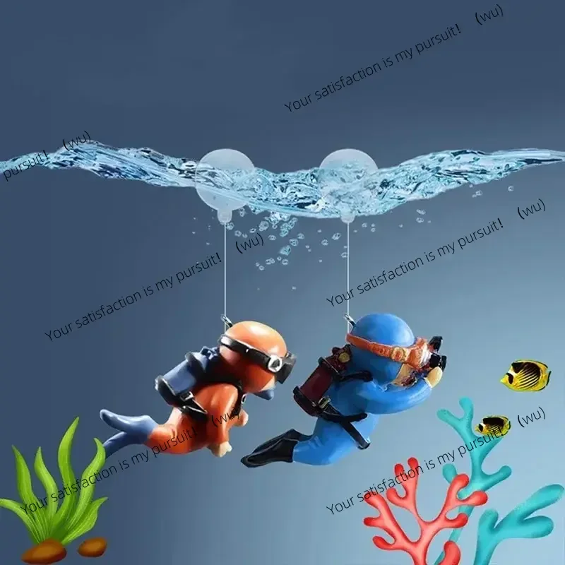 

Fish Tank Diver Ornaments Landscape Decoration Aquarium Gifts Popular Floating, Hayao Miyazaki Blue Fatty with Ball and Line