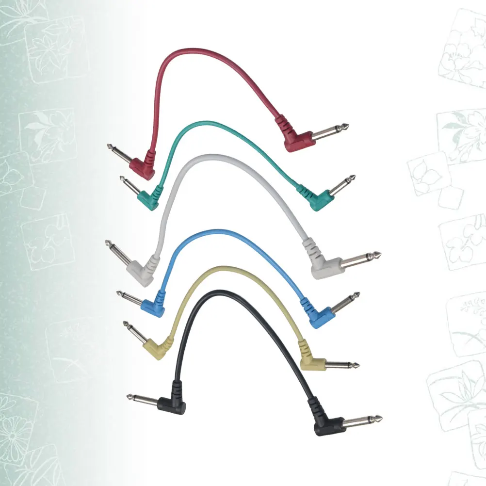 

6 PCS Guitars Cable Right Angle Patch Effect Pedal 6.35 Musical Instrument Elbow