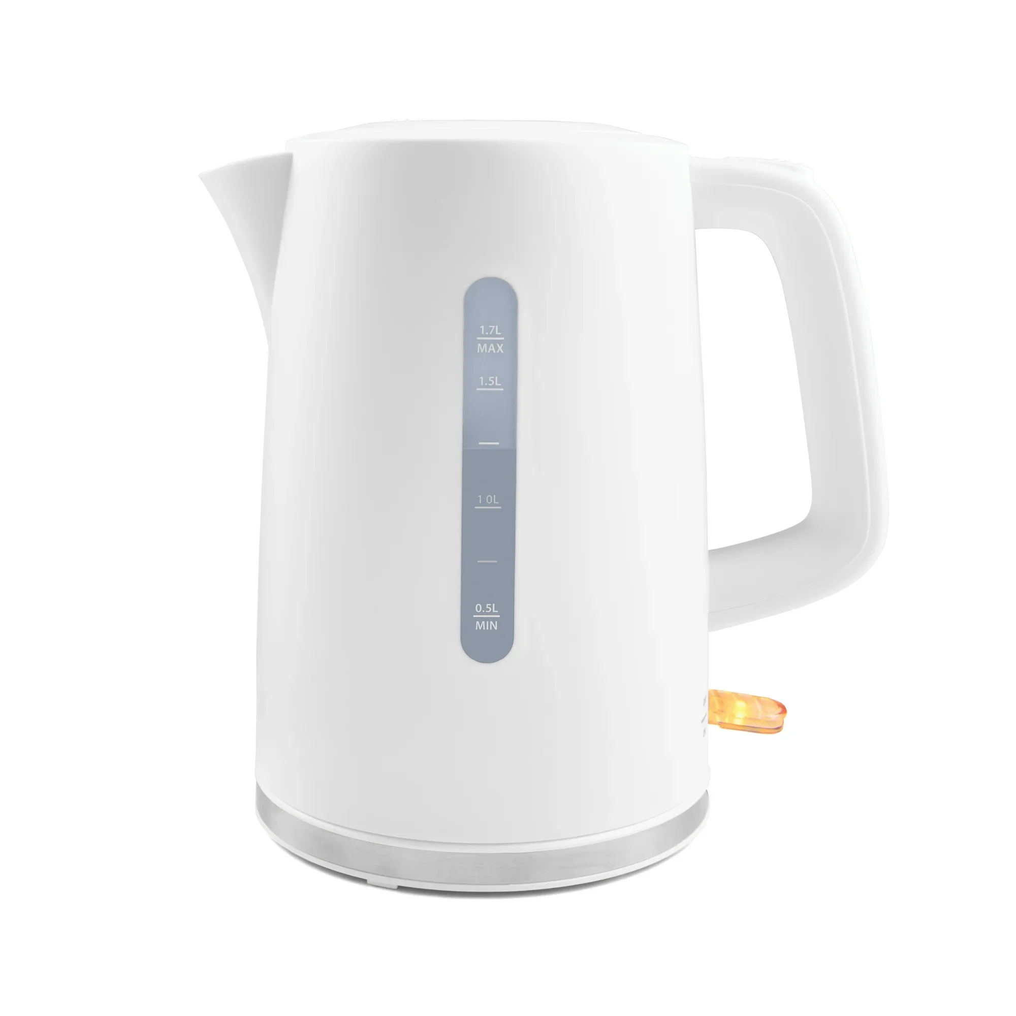 

White 1.7L Electric Kettle with Auto Shut-Off Safety Feature Quick Heating Stainless Steel Cordless Kettle for Home Use