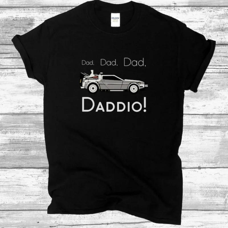 T-Shirt for Dads, Back to the Future inspired, Tee for Dads, Daddy, Fathers Day Gift, Retro, 80s, DeLorean - Soft Style T-Shirt