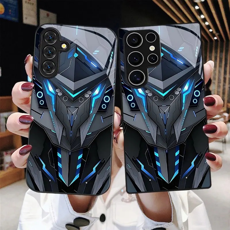 

Future Tech Style Mecha Helmet Pattern Phone Case for Samsung Galaxy S26/S25/S24/S23/S22/S21 and other models