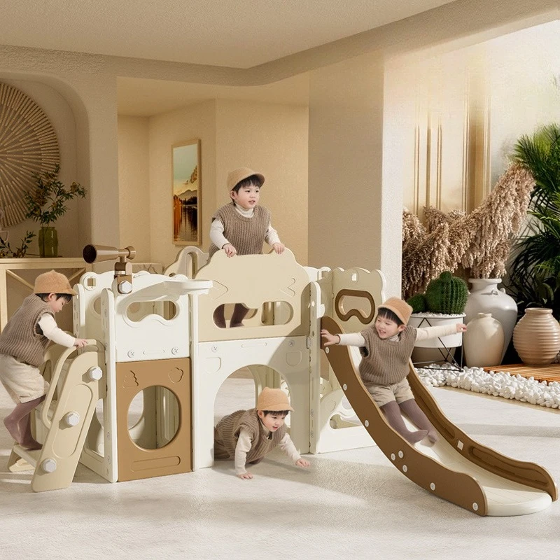 

Indoor Home Kids Slide Toddler Baby Soft Climbing Frame Swing Foldable Easy Assembly Safe Non Slip Plastic Playset Play Toy