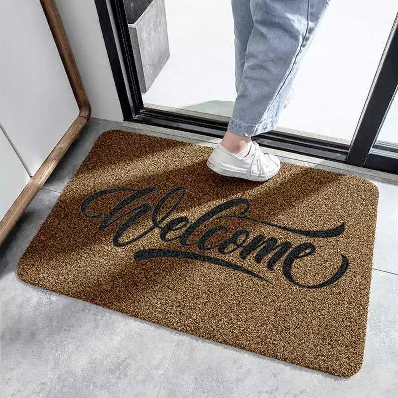 Decorative Front Door Mat Carpet Entrance Doormat for Home and Outdoors 40x60cm Polyester Fiber TPR Anti-Slip Hallway Floor Mat