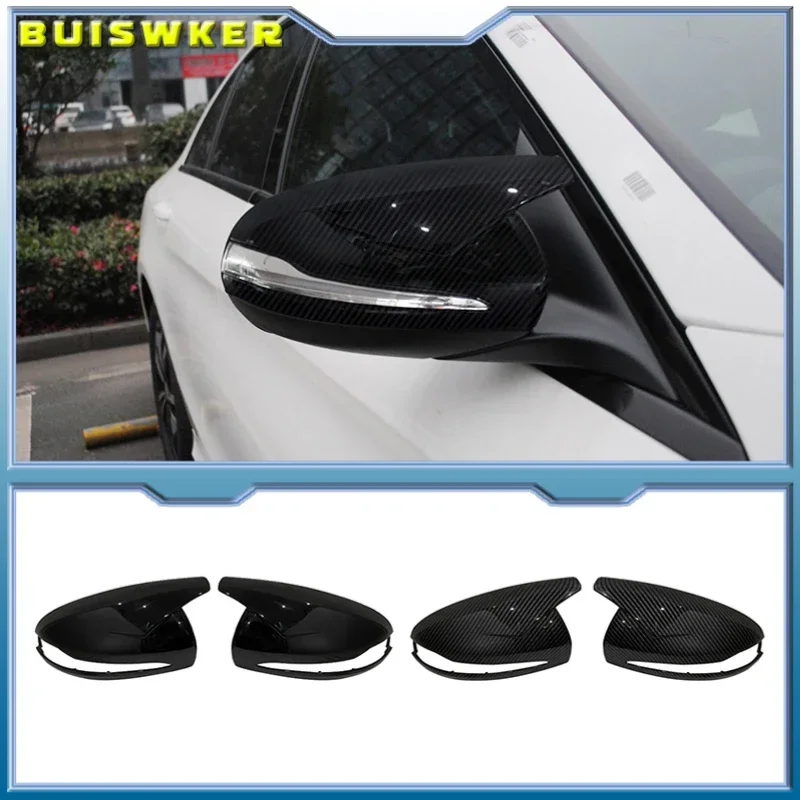 

ABS Horns Rearview Mirror Frame Cover Trim For Mercedes Benz C W205 E W213 S class W222 GLC X253 (only Left hand drive country)