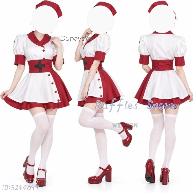Dark Deception Reaper Nurses Cosplay Halloween Costume Nurse Women Anime Game Horror Nurse Outfit for Game Escape Room