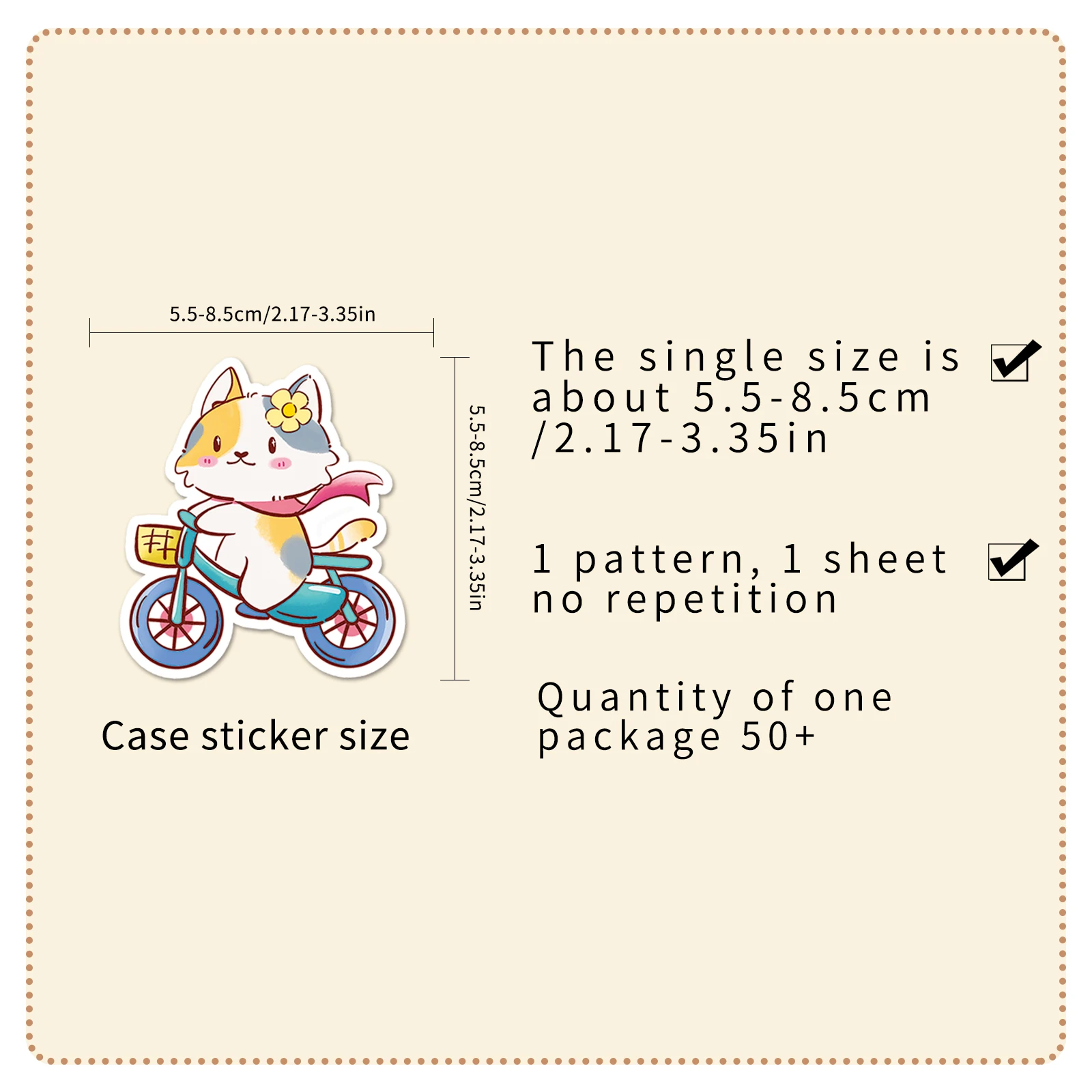 50Pcs Cute CAT Series Cartoon Cute Waterproof Sticker Skateboarding Snowboard Retro Vinyl Sticker