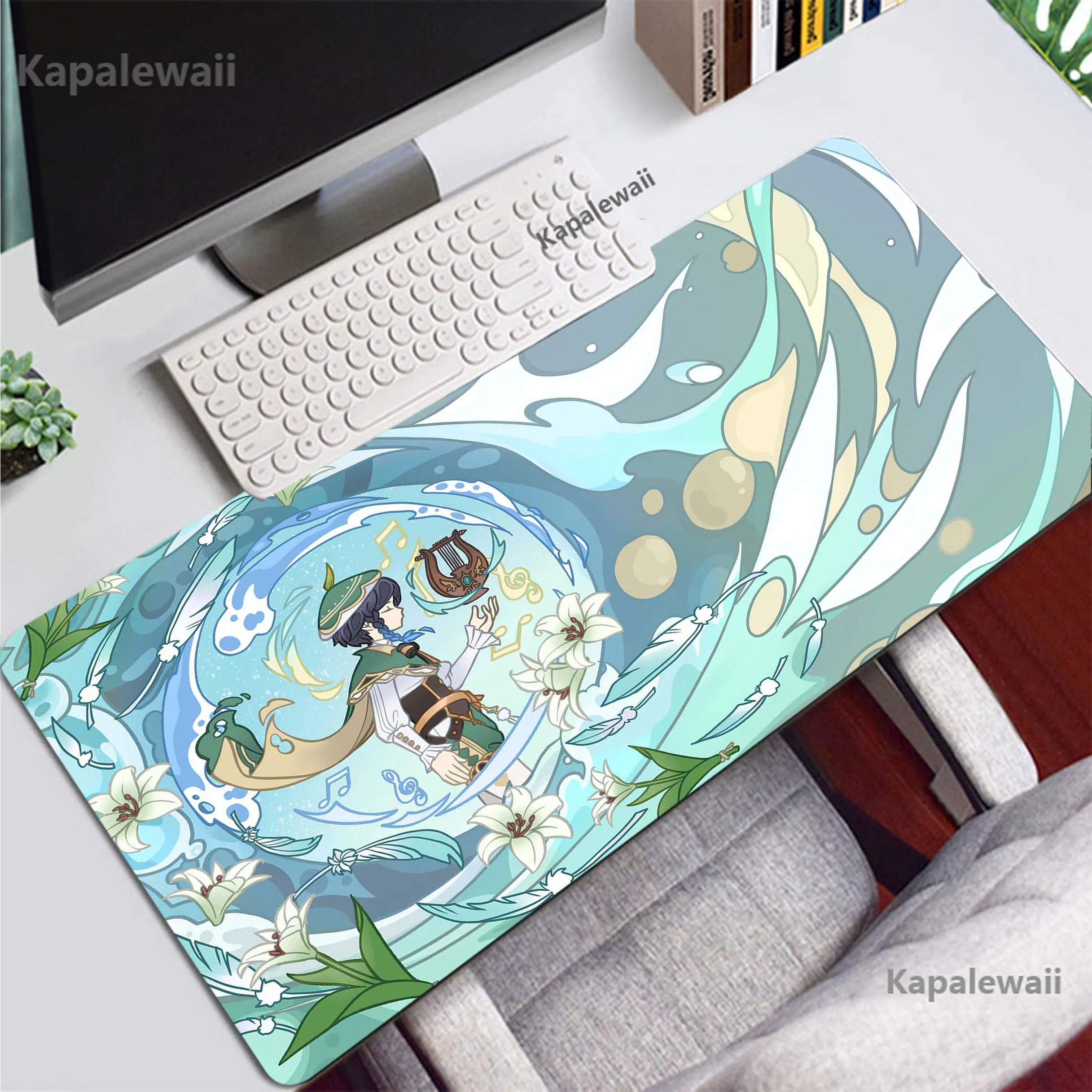 

Genshin Impact Kawaii Anime Mouse Pad Gaming Mouse Mat Gamer XXL Large Mousepad Game Desk Pads Rubber коврик Keyboard Mats