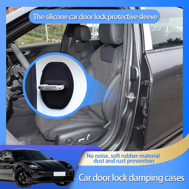 

Car Accessories For Porsche Taycan 4S Taycan Turbo GTS 164 Car Door Lock Cover Silica gel Car Styling Case Protective Stickers