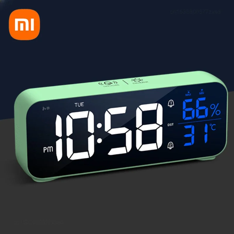 Xiaomi Music LED Digital Alarm Clock Voice Control Temperature Humidity Display Desktop Clocks Home Table Decoration Table Clock