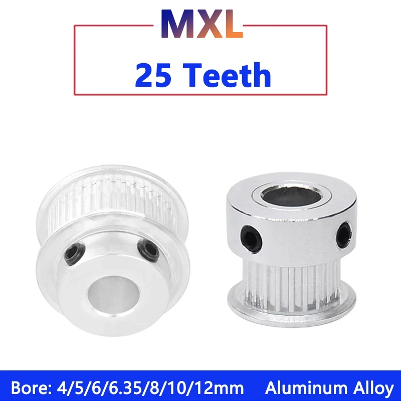 

1pc 25 Teeth MXL Aluminum Timing Pulley 25T Drive Synchronous Wheel for Belt Width 6mm 10mm Bore 4 5 6 6.35 8 10 12mm BF K Type