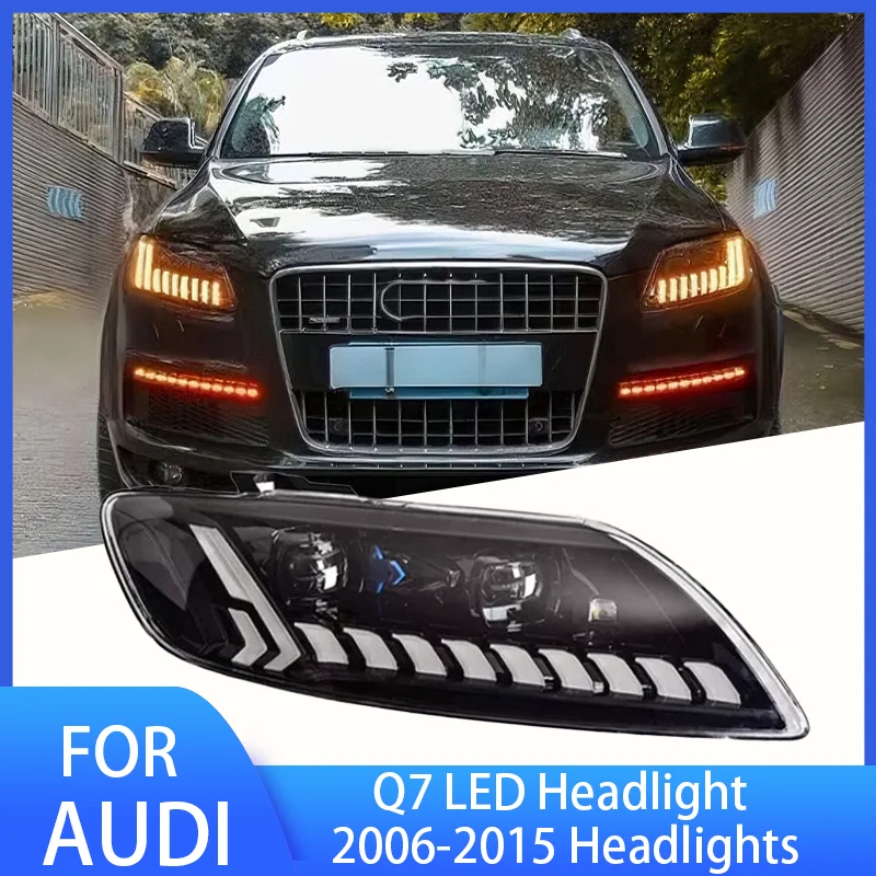 

Поп-лампа 2 шт. для AUDI Q7 светодиодная фара 2006-2015 фары Q7 DRL указатель поворота дальнего света линза проектора «ангельский глаз»