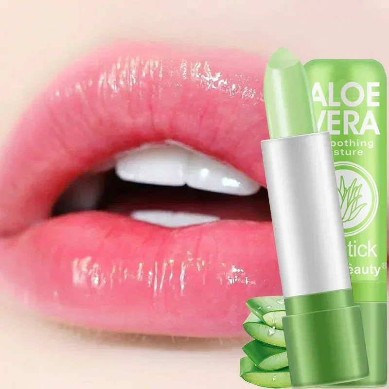 Temperature Change Aloe Vera Lip Balm Natural Lasting Moisturizing Anti-drying Lipstick Refreshing Non-sticky Lips Care Cosmetic