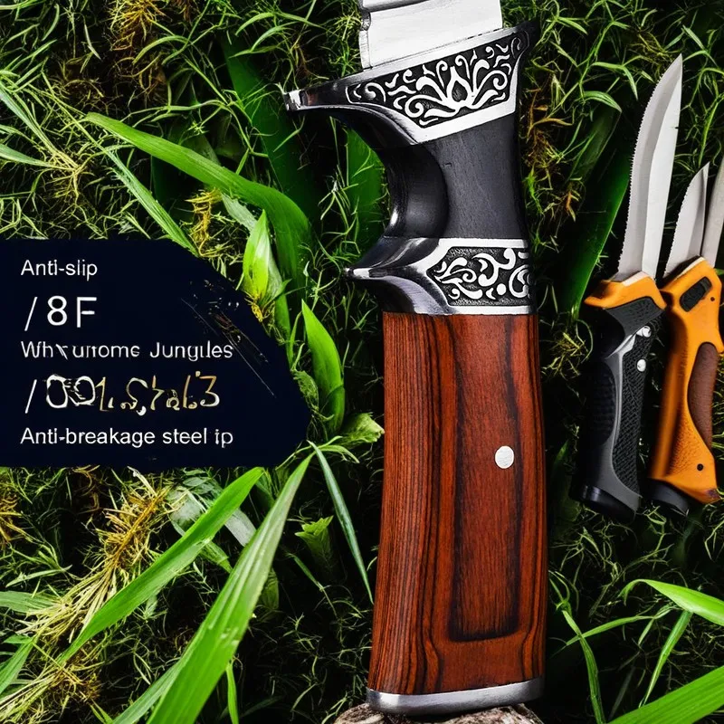 Knife High-end Colored Wood Handle Boning Knife Cutting Meat Cutter Outdoor Knife Kitchen Camping Knife