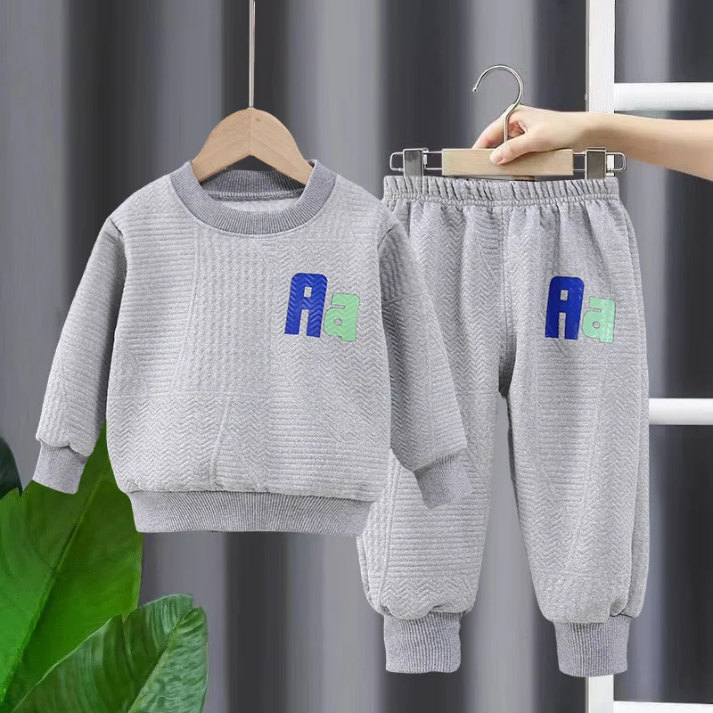 

Spring Autumn Toddler Boy Clothing Kids Clothes Korean Fashion Casual Letter Long Sleeve Baby Tops+Pants Children's Sets BC2307