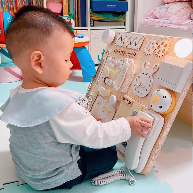 Busy Board Montessori Education Montessori toys for kids Baby Learning Skill Cognitive Activity Board Components Sensory Toys