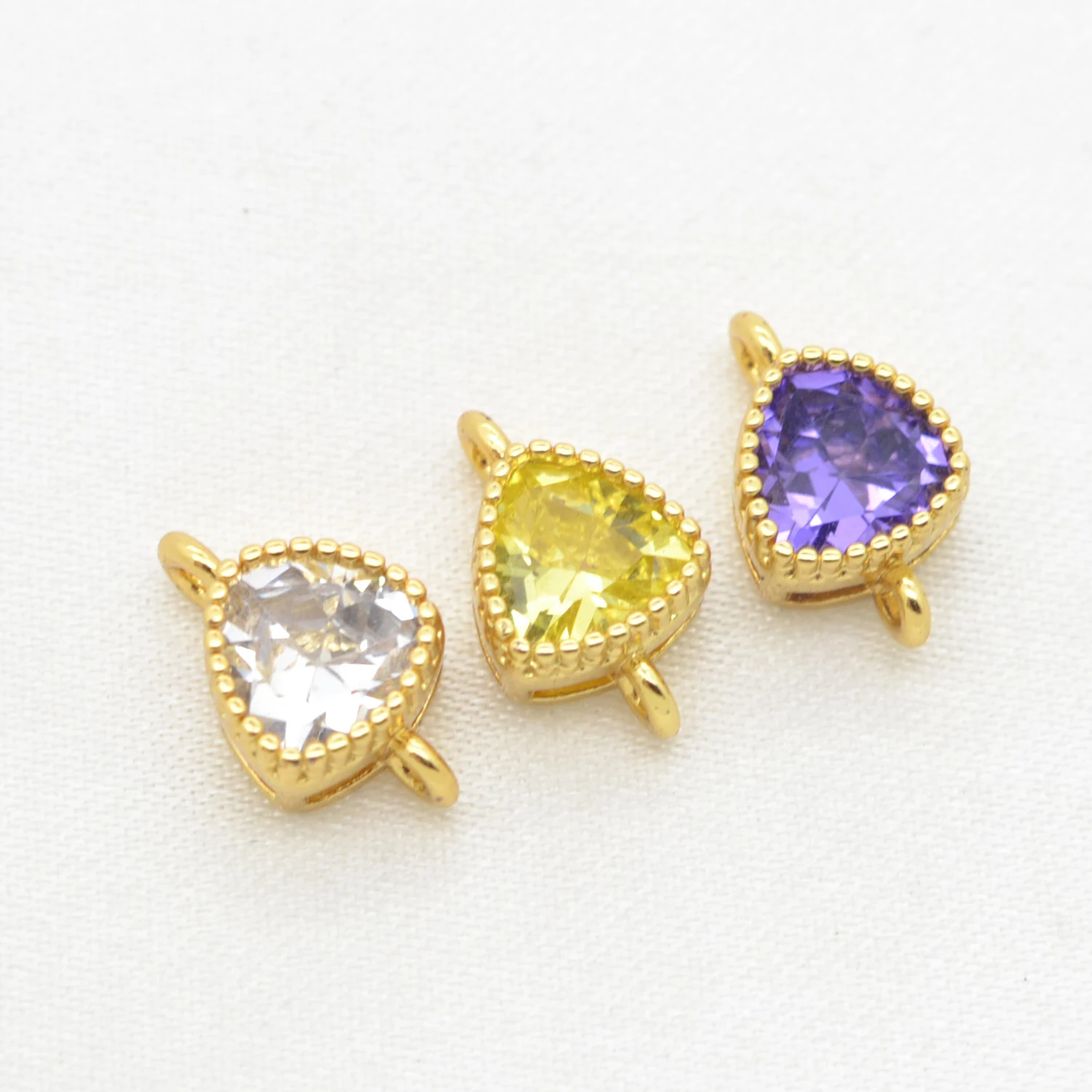 Multiple Colors CZ Connector Jewelry Accessories Fine Triangular Crystal Hooks Clasps Handmade Chain Bracelet Necklace Material