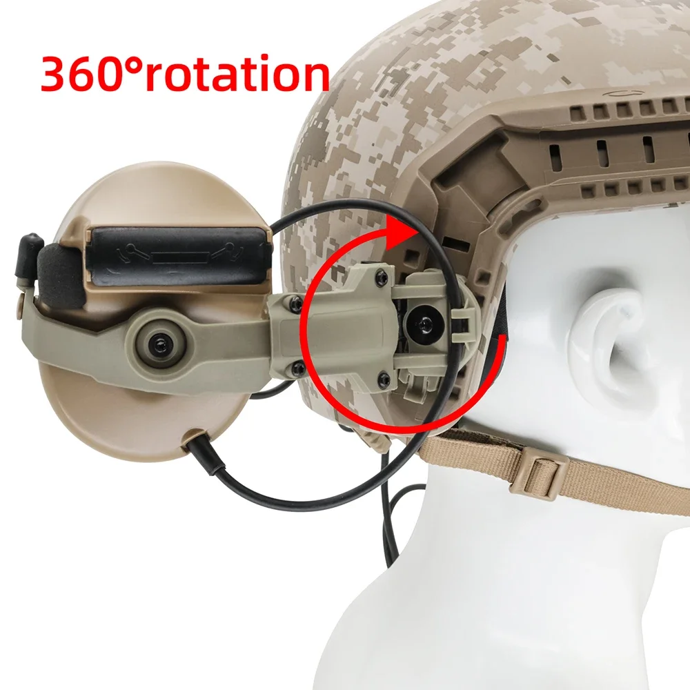 HEARING TACTICAL Tactical Helmet Ops Core ARC Rail Adapter for Tactical Headphone COMTAC II COMTAC III Shooting Headset DE
