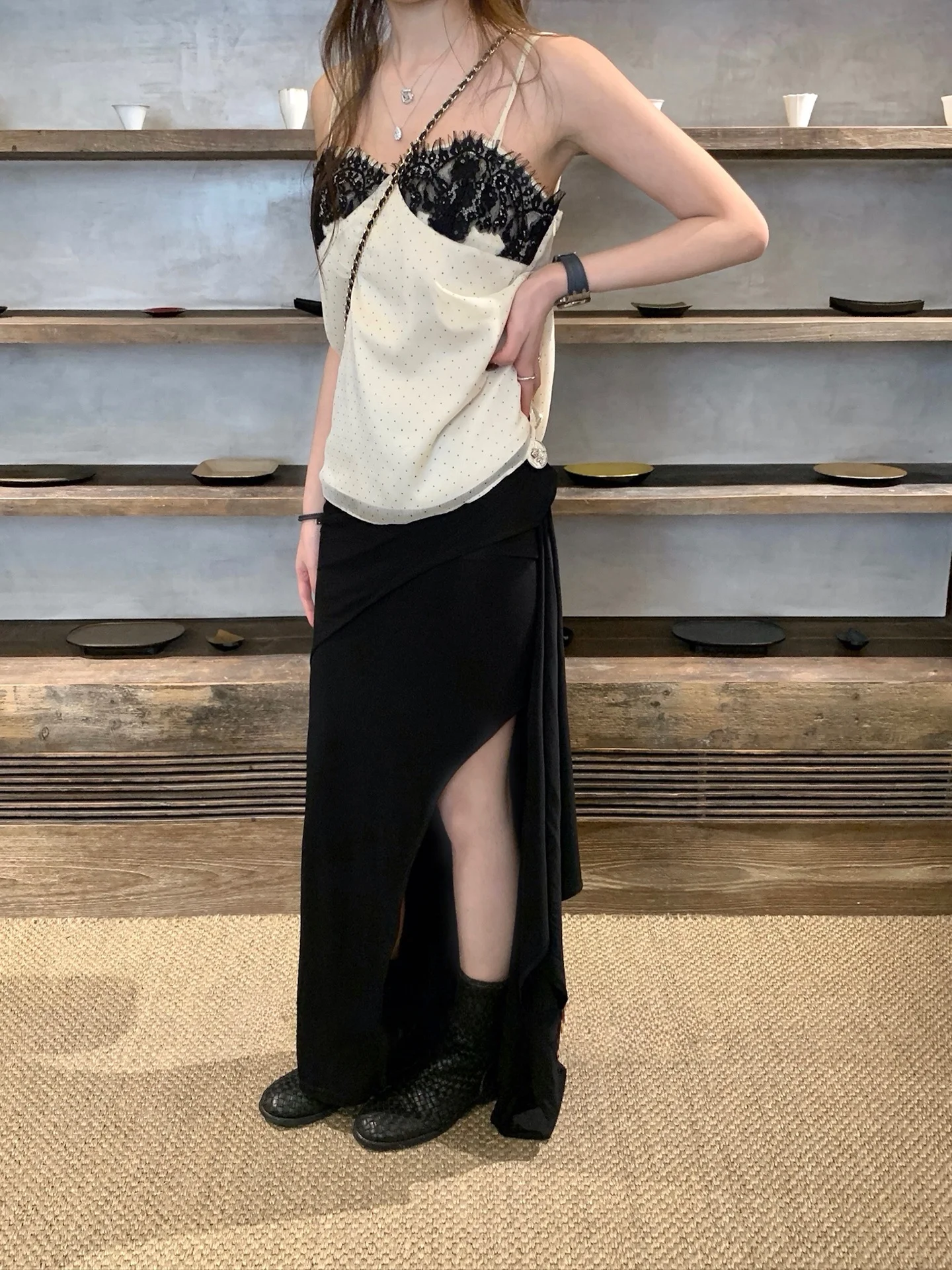 

Длинная юбка PWool Gilma с узлами, универсальная, свободного кроя, женская, приятная к телу, дышащая, без облегающего силуэта, с асимметричным подолом