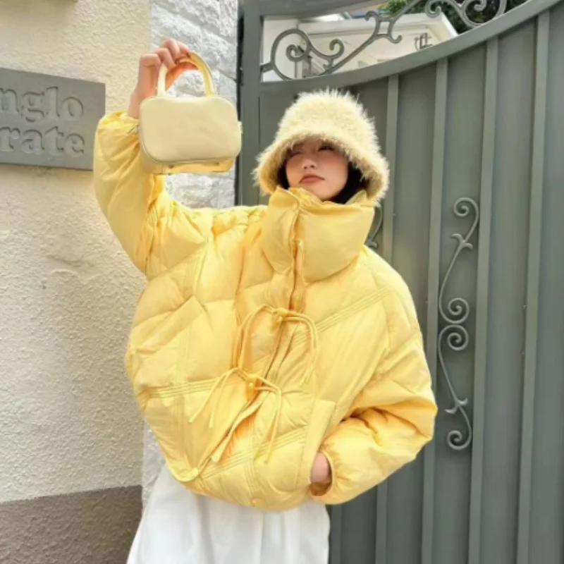 Winter Warm Coat High-end White Duck Down Warm Down Jacket Short Parker Coat Qing Sweet Girl Sense Thickened Bread Down Jacket