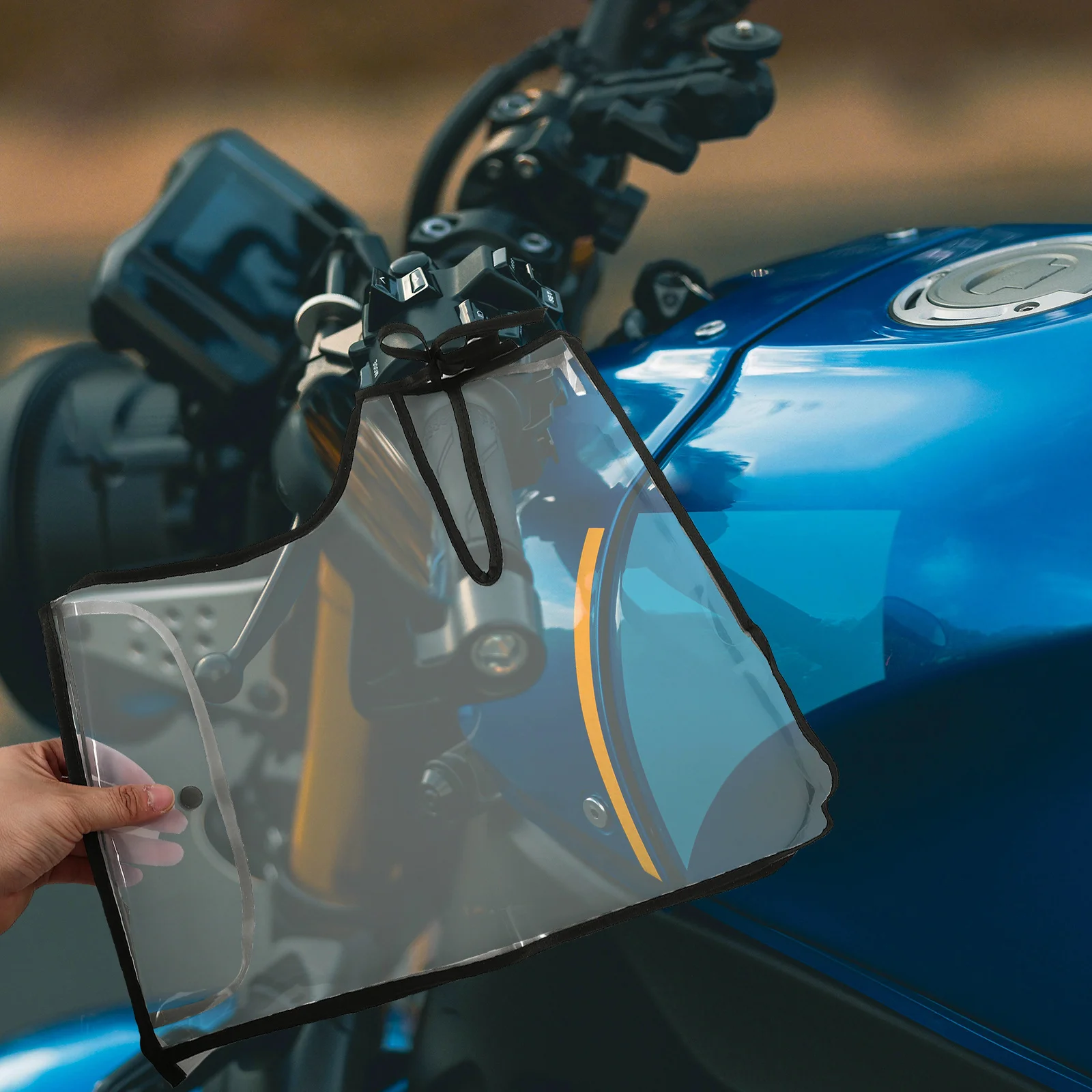 

1 Pair Motorcycle Handlebar Muffs Windproof Waterproof Rainproof Oversized Design Easy Installation For Motorbike Snowmobile