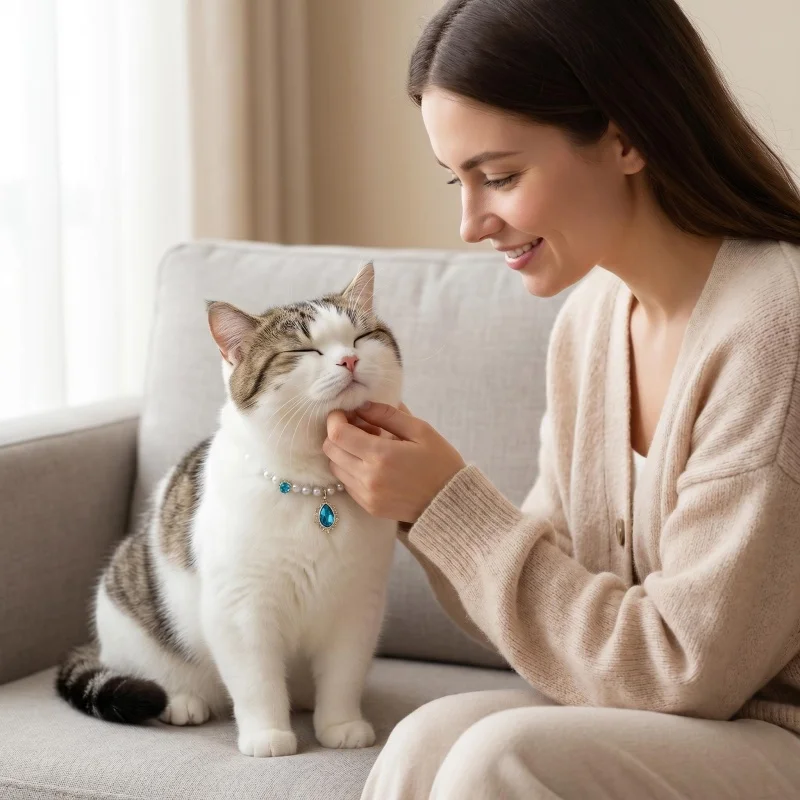 Collier décoratif pour chats et petits chiens avec pendentif brillant_voghion.com
