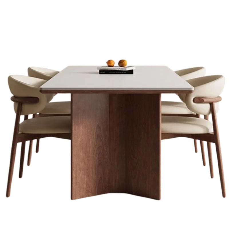 Eating High Legs Dining Tables White Square Design Space Saving Luxury Dining Tables Modern Wooden Mesa Comedor Home Furniture