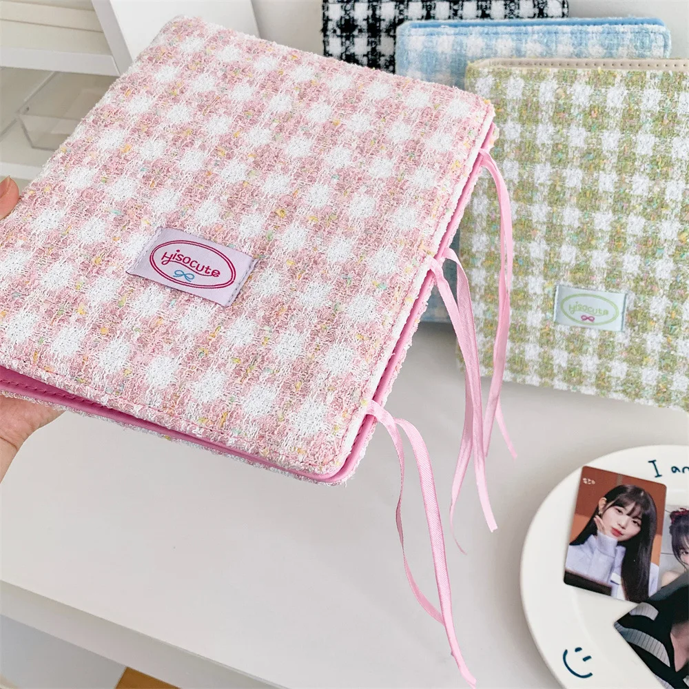 A5 Plaid Cloth Binder Photos Cards Stickers Photocard Binder Book Instax Mini Scrapbooking Scrap Book Album