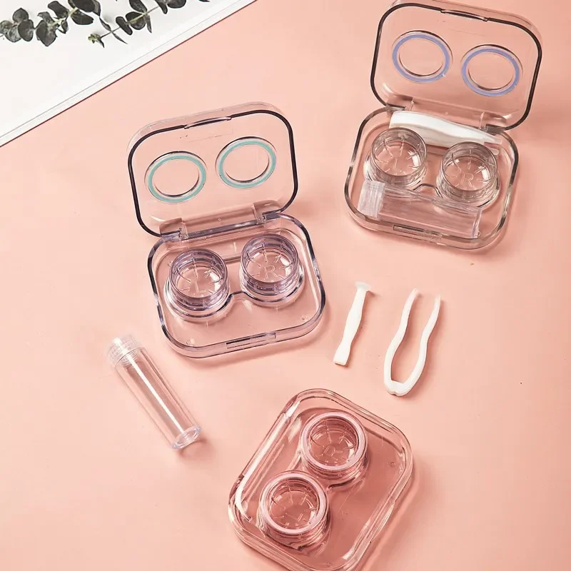 Color Contact Lens Case Clip Stick Tweezers Combination Box Piece Clip Set for Lenses Color Tweezers Контейнер Для Линз